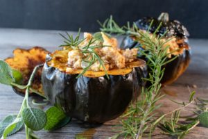 Roasted Acorn Stuffed Squash | Heather Carey