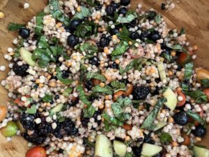 Israeli Couscous Salad with Summer Fruit and Arugula | Heather Carey