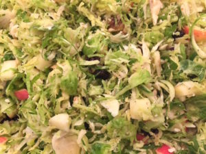 Shaved Brussel Sprout Salad with Apples and Toasted Walnuts | Heather Carey