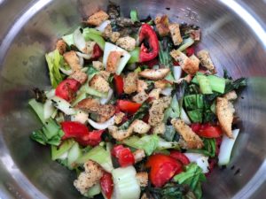 Grilled Baby Bok Choy Salad with Tomatoes Recipe | Heather Carey