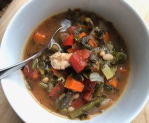 Spring Vegetable Soup with Chicken and White Beans | Heather Carey