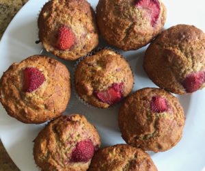 Whole Grain Strawberry Yogurt Muffins | Heather Carey