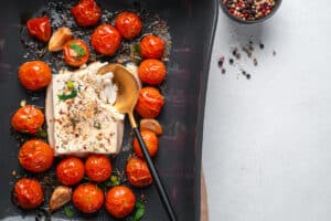 Baked Herby Feta and Tomatoes | Heather Carey